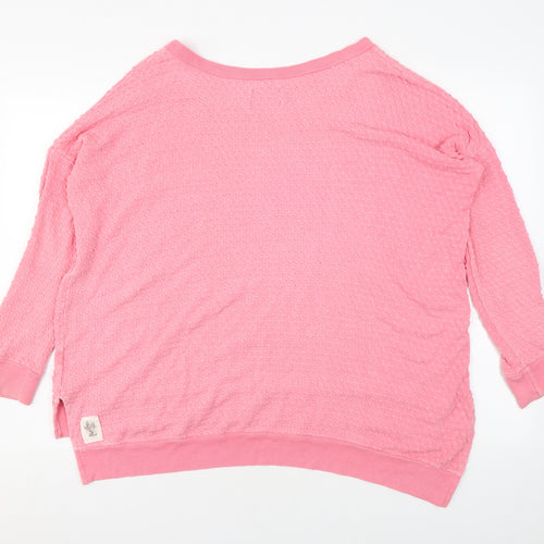 A Postcard From Brighton Womens Pink Polka Dot Viscose Pullover Sweatshirt Size 8 Pullover
