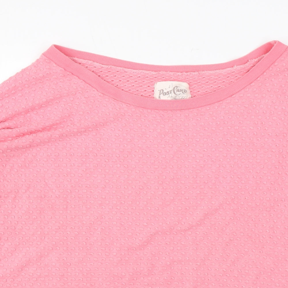 A Postcard From Brighton Womens Pink Polka Dot Viscose Pullover Sweatshirt Size 8 Pullover