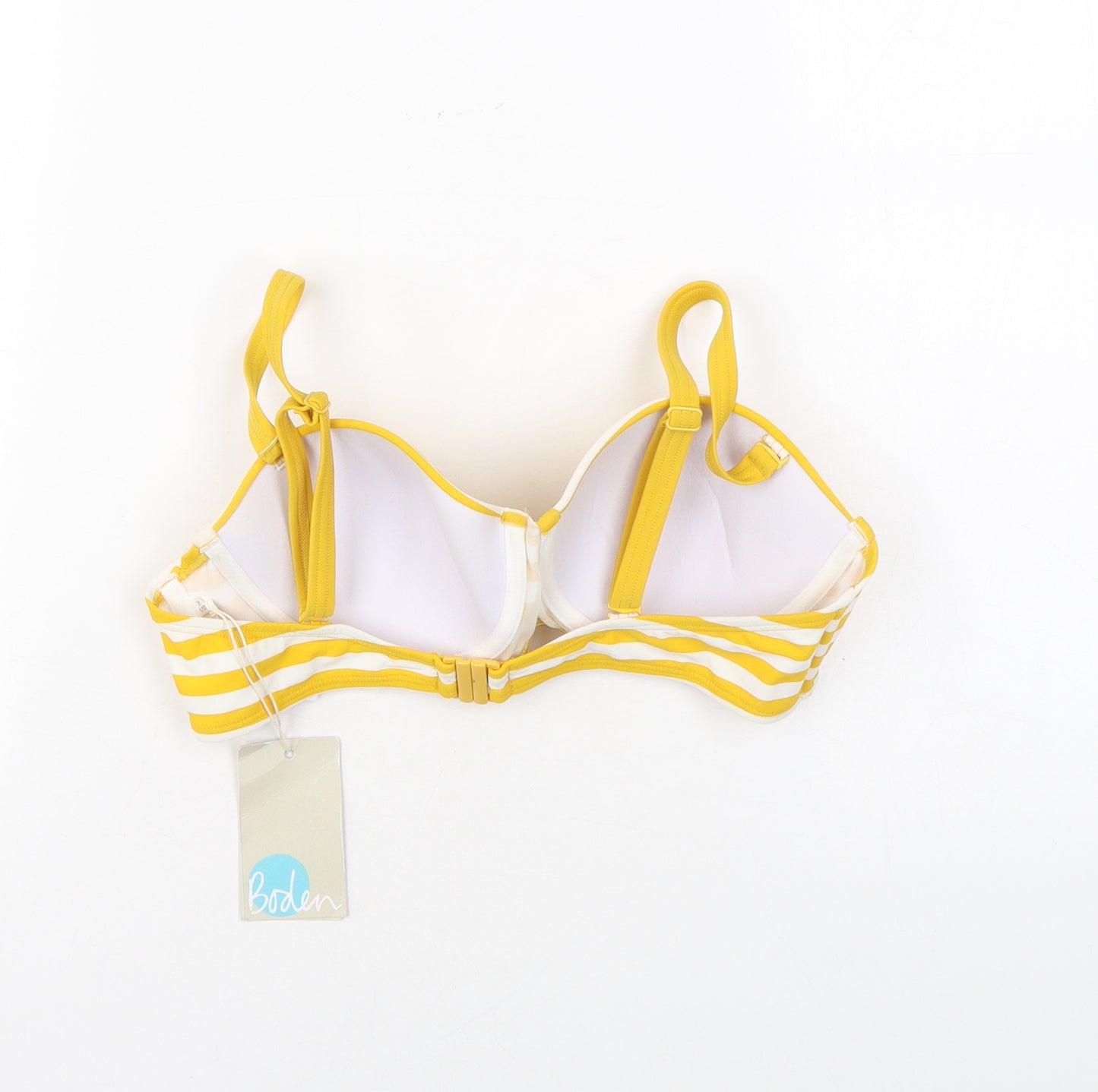 Boden Womens Yellow Striped Polyamide Top Size 34