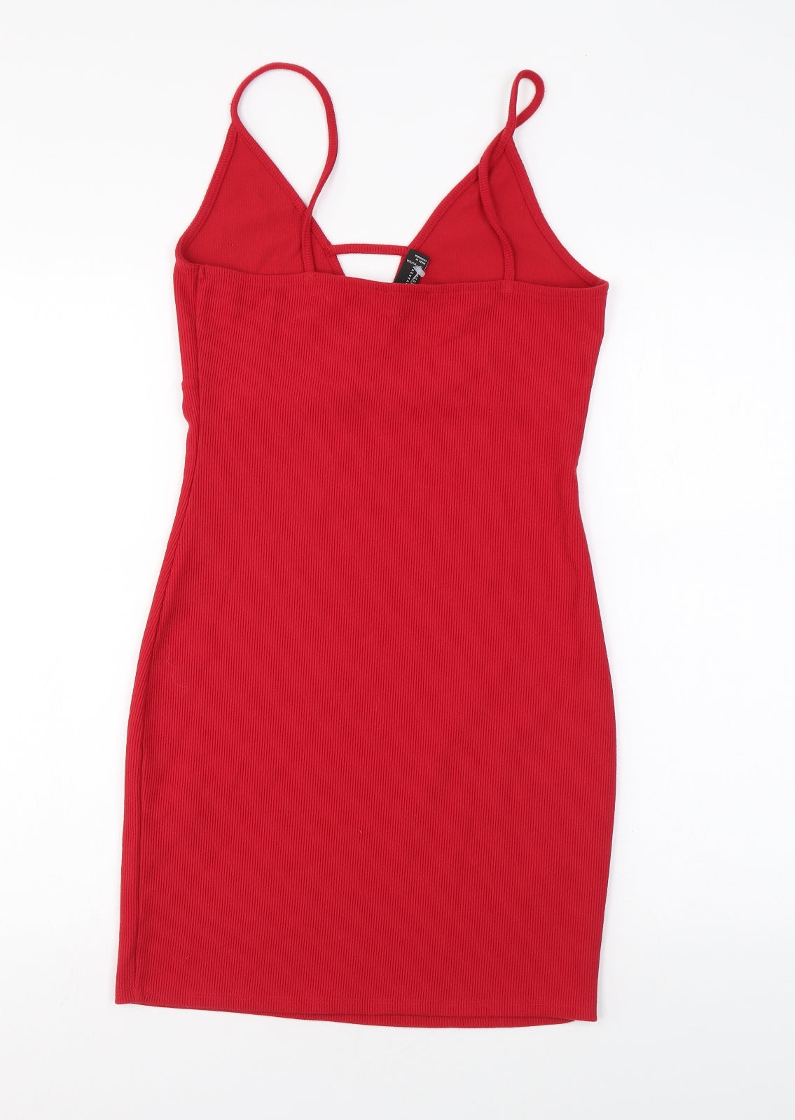 FOREVER 21 Womens Red Polyester Bodycon Size M V-Neck Pullover