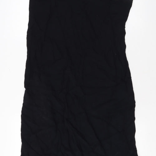 BHS Womens Black Viscose A-Line Size 14 Halter Zip