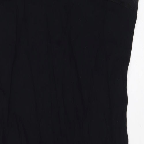 BHS Womens Black Viscose A-Line Size 14 Halter Zip