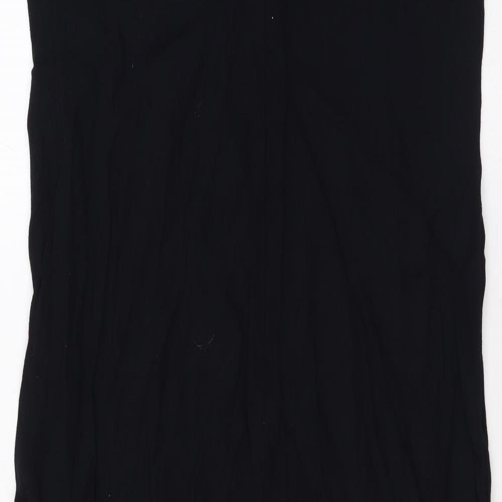 BHS Womens Black Viscose A-Line Size 14 Halter Zip