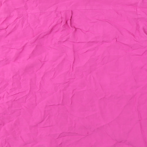 Hawes & Curtis Womens Pink Viscose Basic Button-Up Size 2 Collared