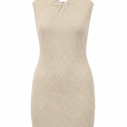 Divided by H&M Womens Beige Geometric Polyester Bodycon Size XS Halter Tie