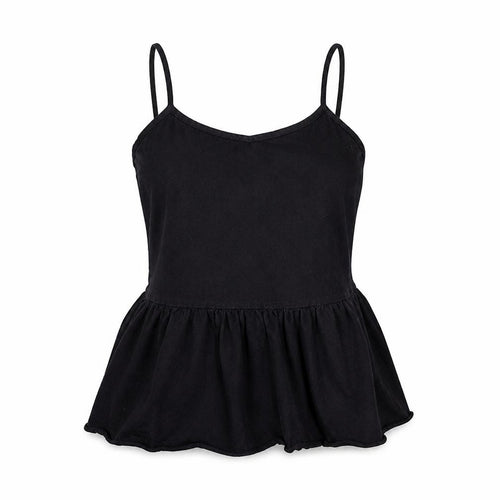 ASOS Womens Black Cotton Camisole Tank Size 8 Scoop Neck