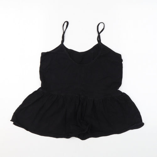 ASOS Womens Black Cotton Camisole Tank Size 8 Scoop Neck
