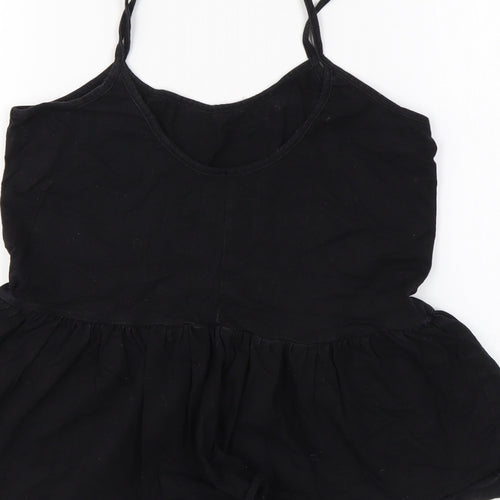 ASOS Womens Black Cotton Camisole Tank Size 8 Scoop Neck