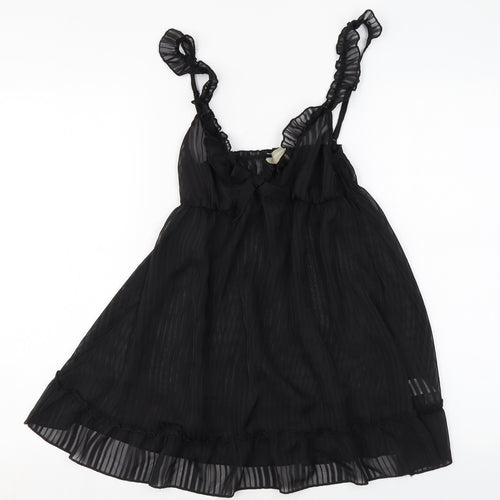 Presence Womens Black Solid Polyester Babydoll Dress Size 8
