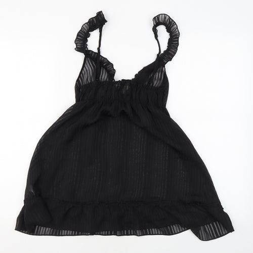 Presence Womens Black Solid Polyester Babydoll Dress Size 8