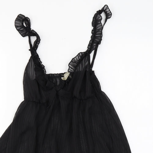 Presence Womens Black Solid Polyester Babydoll Dress Size 8