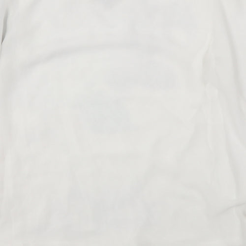 Phase Eight Womens White Floral Polyester Basic Blouse Size S Round Neck