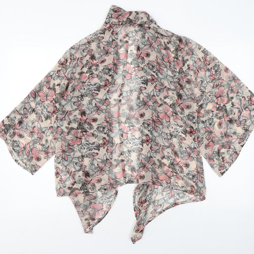 Apricot Womens Pink Geometric Polyester Kimono Blouse Size M V-Neck
