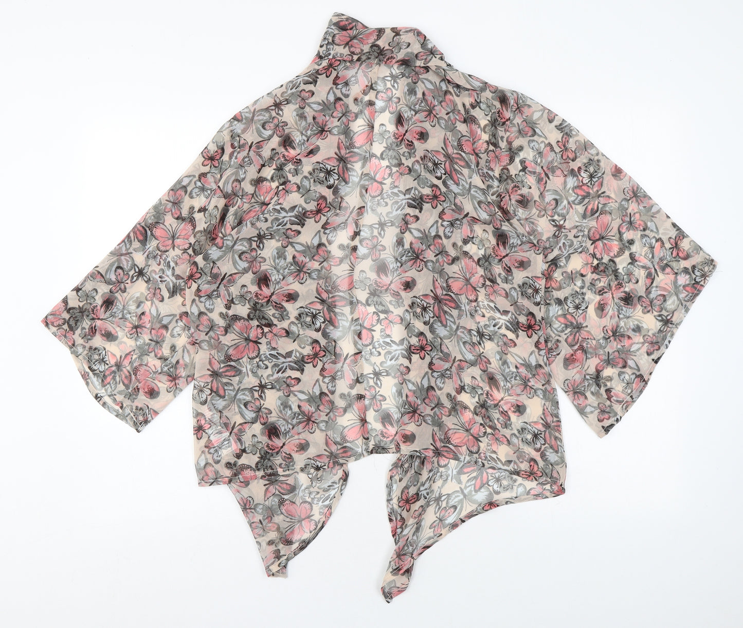 Apricot Womens Pink Geometric Polyester Kimono Blouse Size M V-Neck