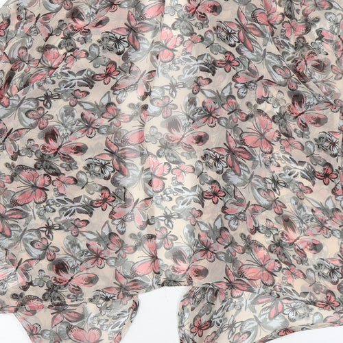 Apricot Womens Pink Geometric Polyester Kimono Blouse Size M V-Neck