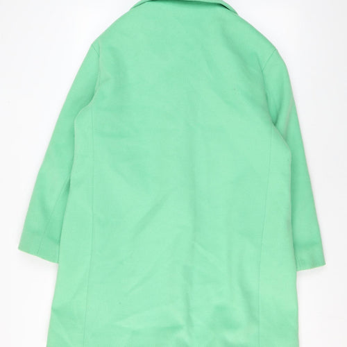 Marks and Spencer Womens Green Overcoat Coat Size 12 Button