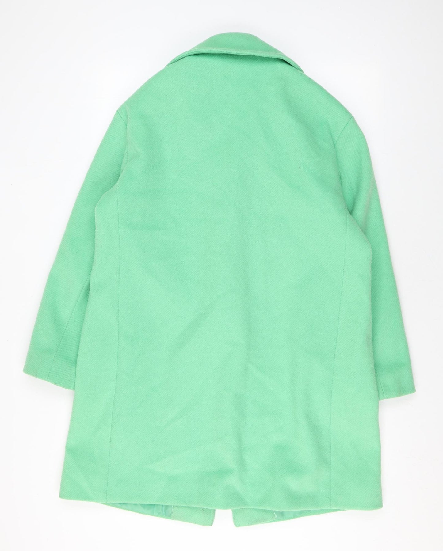 Marks and Spencer Womens Green Overcoat Coat Size 12 Button