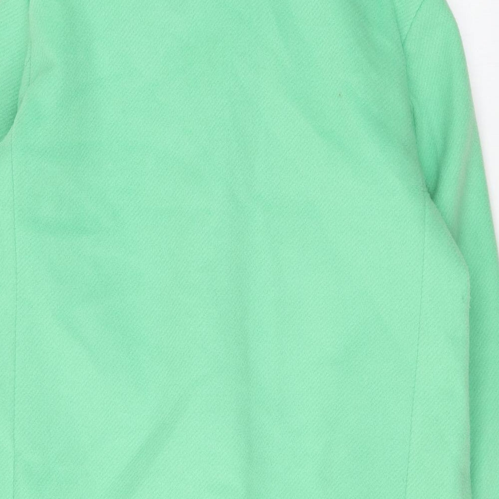 Marks and Spencer Womens Green Overcoat Coat Size 12 Button