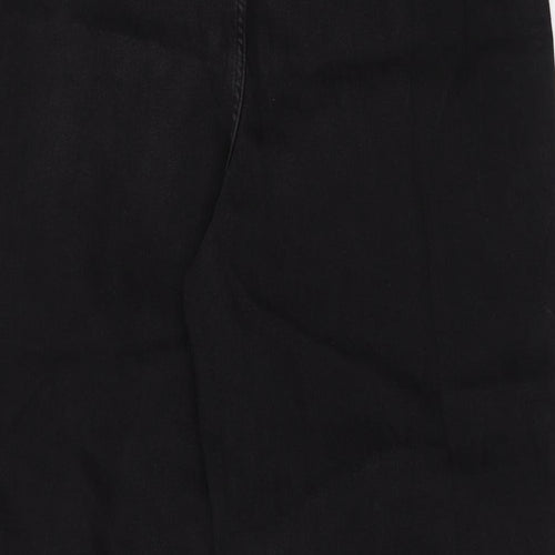 Per Una Womens Black Cotton Wide-Leg Jeans Size 20 L28 in Regular Zip