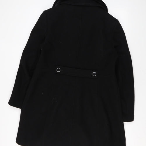 Dorothy Perkins Womens Black Overcoat Coat Size 16 Button