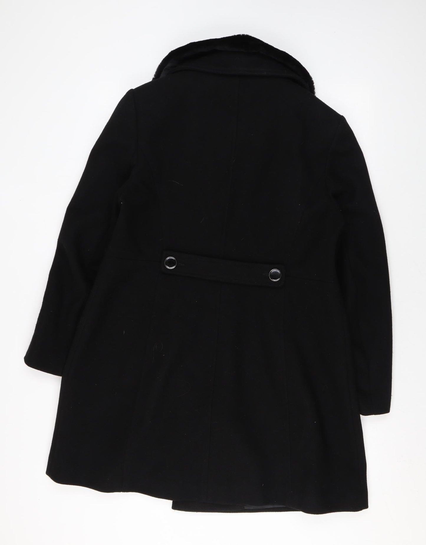 Dorothy Perkins Womens Black Overcoat Coat Size 16 Button