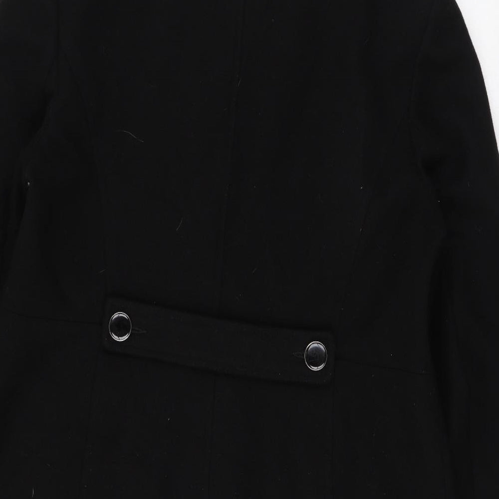 Dorothy Perkins Womens Black Overcoat Coat Size 16 Button