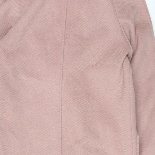 Marks and Spencer Womens Pink Overcoat Coat Size 8 Button