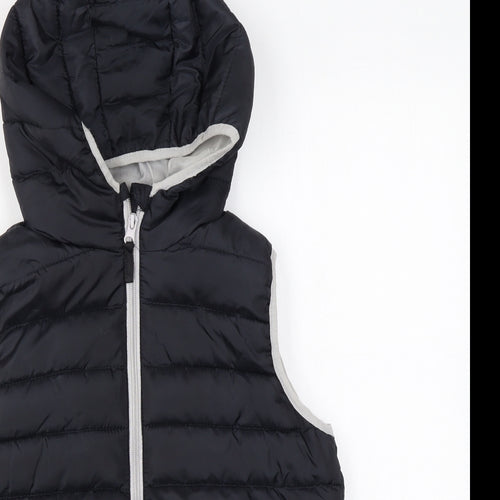 YFK Boys Black Gilet Coat Size 10-11 Years Zip