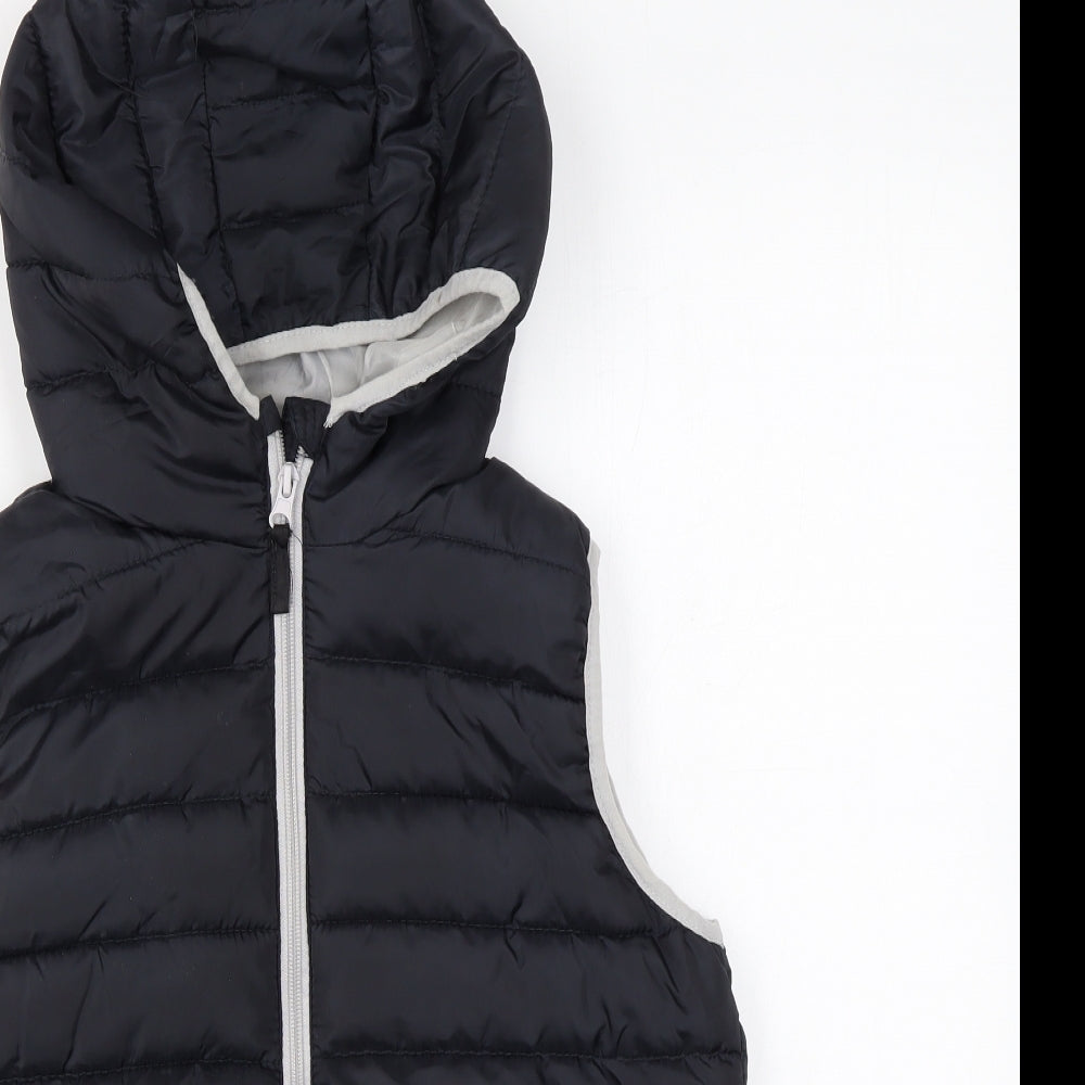 YFK Boys Black Gilet Coat Size 10-11 Years Zip