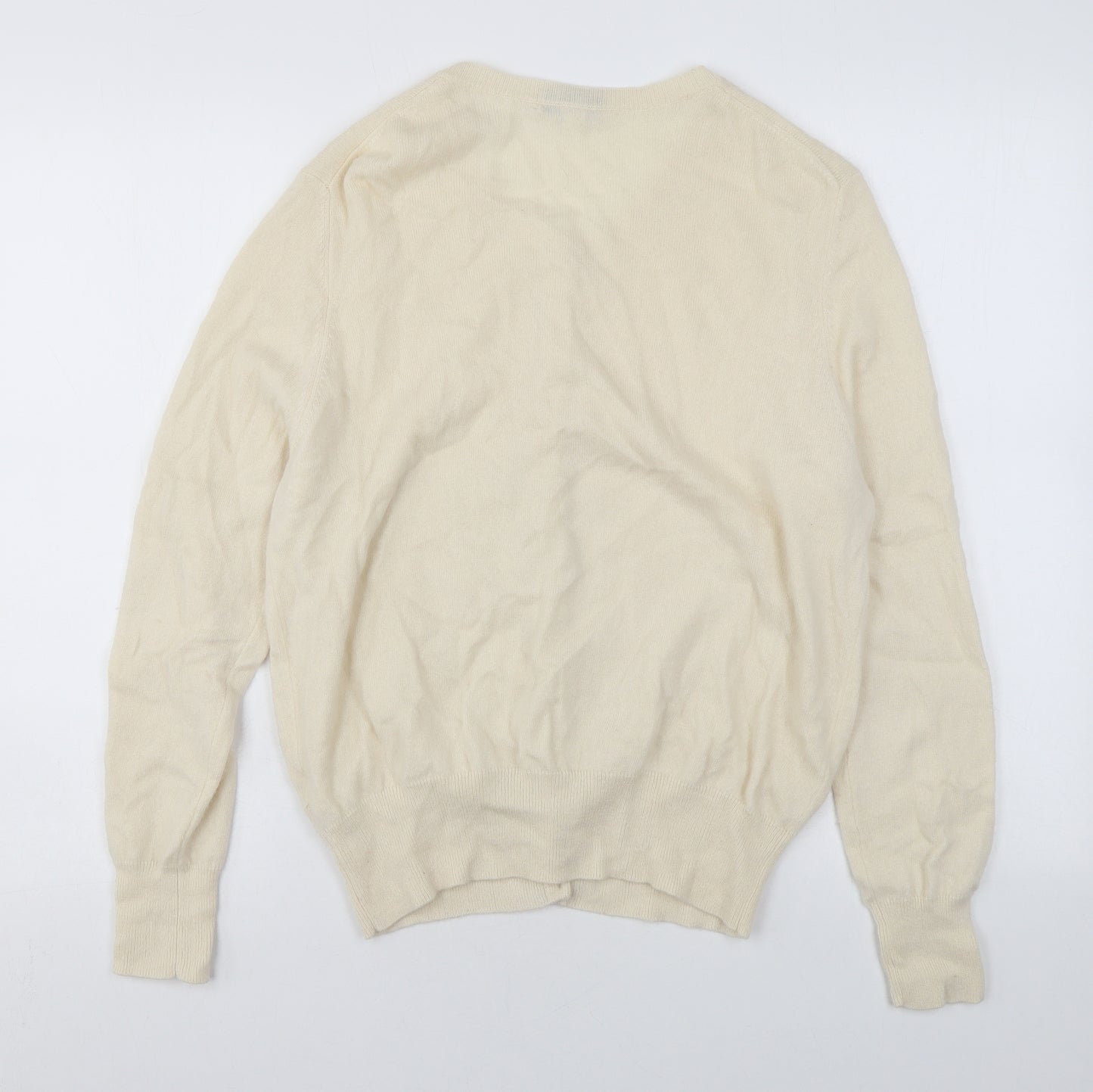 Autograph Womens Beige Round Neck Cashmere Cardigan Jumper Size 16