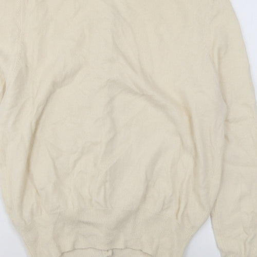 Autograph Womens Beige Round Neck Cashmere Cardigan Jumper Size 16