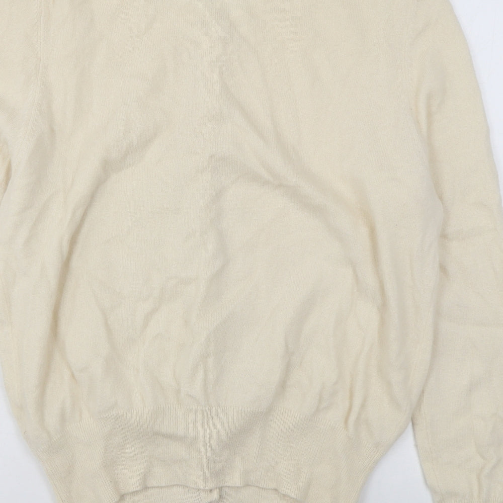 Autograph Womens Beige Round Neck Cashmere Cardigan Jumper Size 16