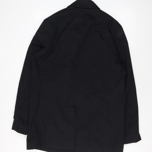 Marks and Spencer Mens Black Rain Coat Coat Size M Button