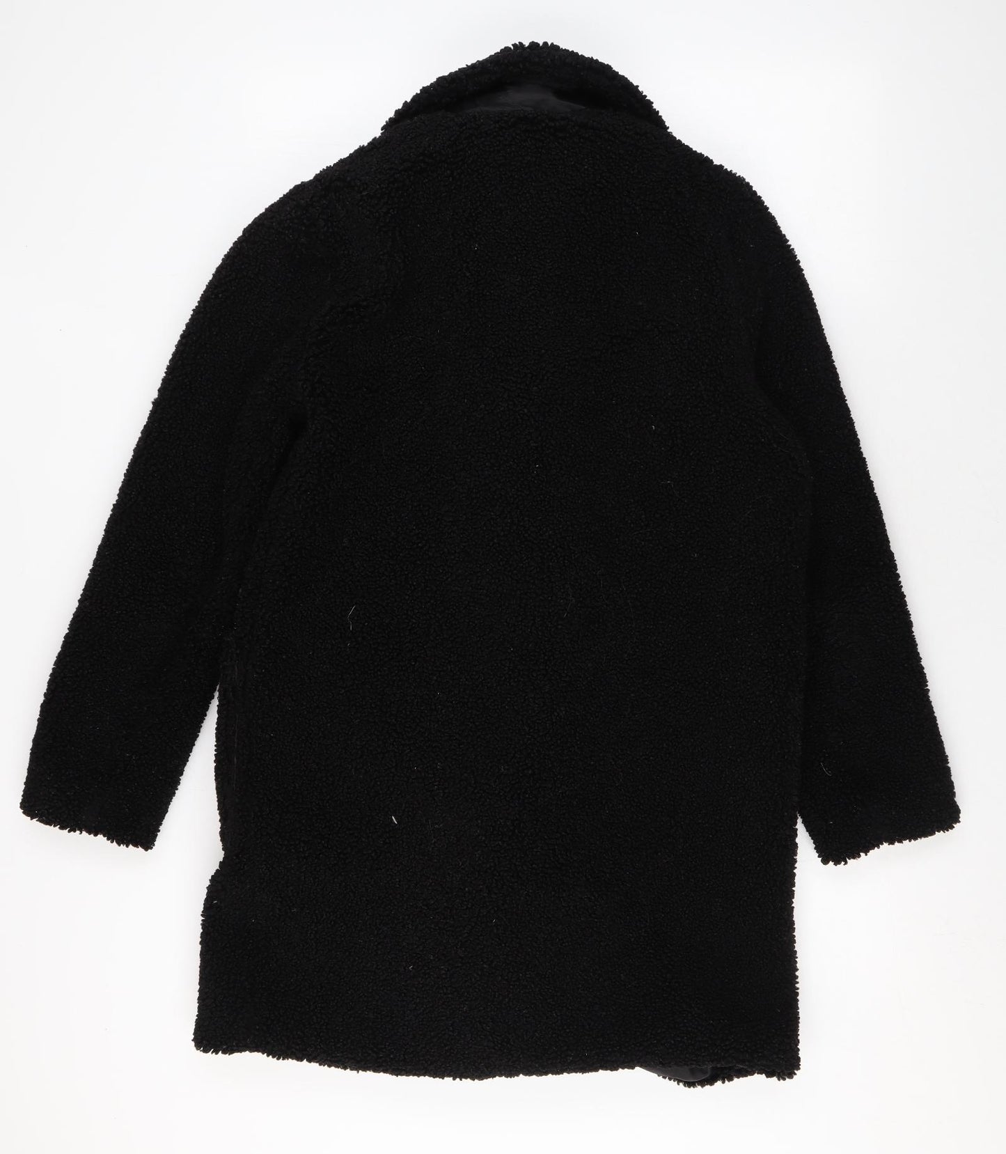 New Look Womens Black Overcoat Coat Size 10 Button