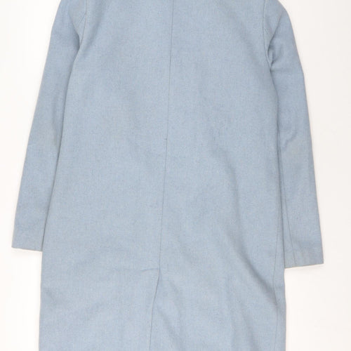 New Look Womens Blue Overcoat Coat Size 10 Button