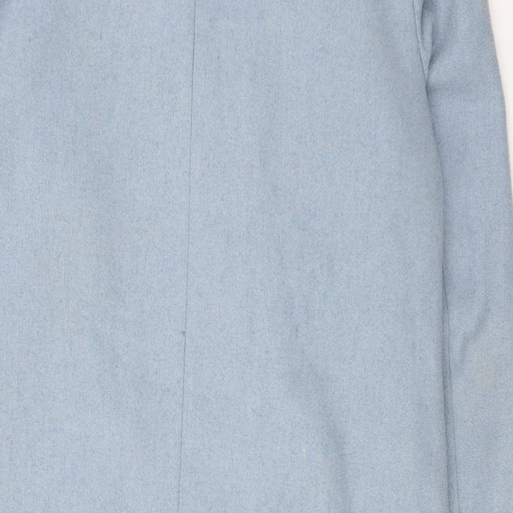 New Look Womens Blue Overcoat Coat Size 10 Button
