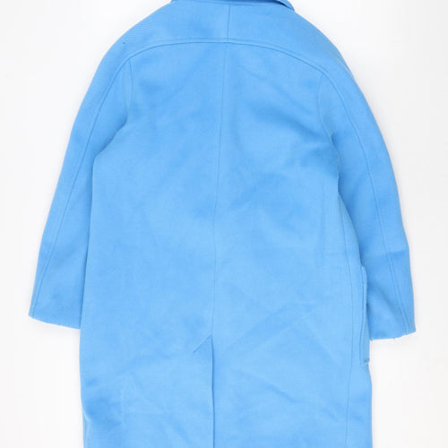 Marks and Spencer Womens Blue Overcoat Coat Size 10 Button
