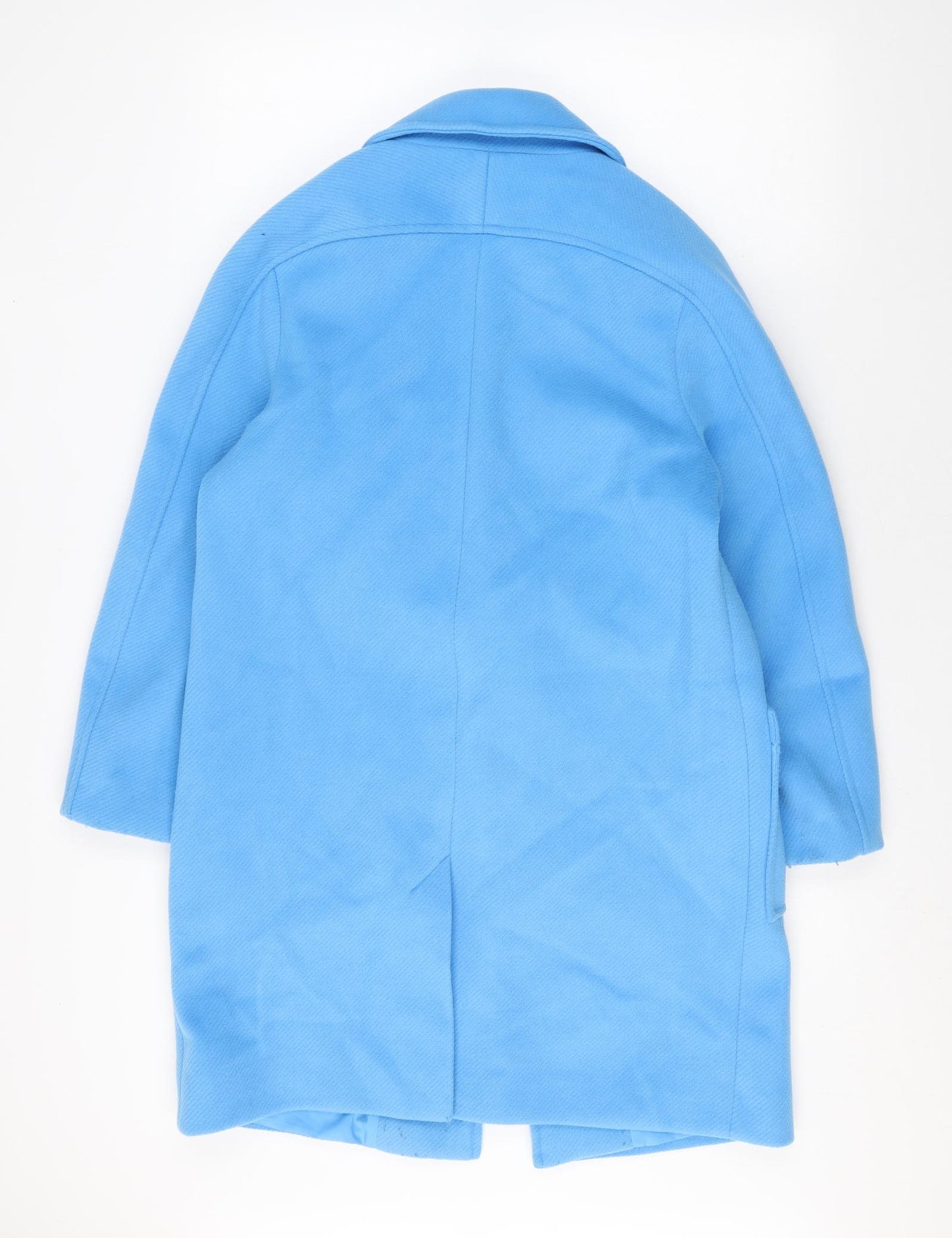 Marks and Spencer Womens Blue Overcoat Coat Size 10 Button