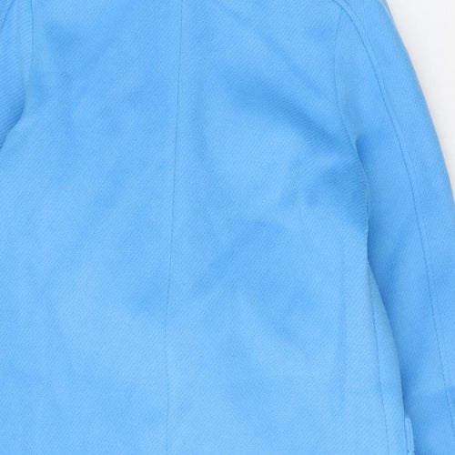 Marks and Spencer Womens Blue Overcoat Coat Size 10 Button