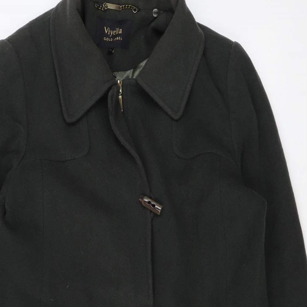 Viyella Womens Green Overcoat Coat Size 10 Zip