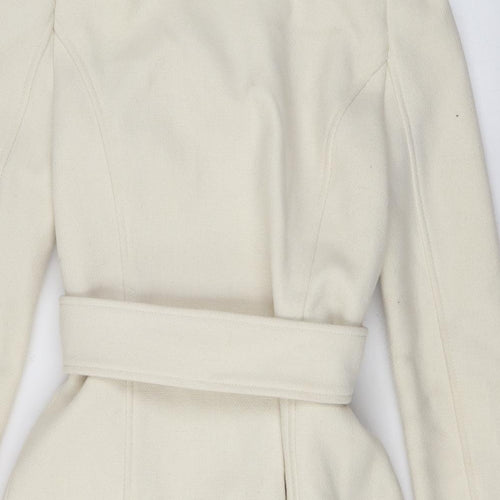 Mango Womens Ivory Overcoat Coat Size S Zip