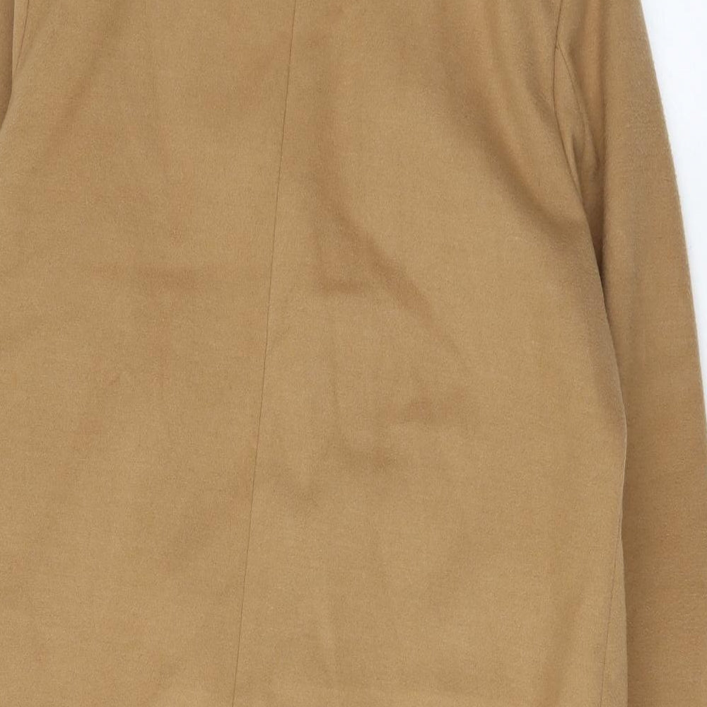 New Look Womens Brown Overcoat Coat Size 14 Snap
