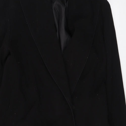 Marks and Spencer Womens Black Overcoat Coat Size 12 Snap