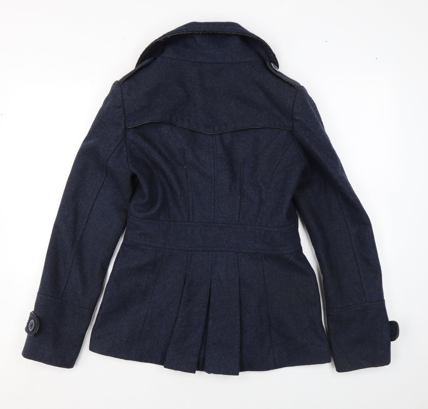 Warehouse Womens Blue Overcoat Coat Size 10 Button