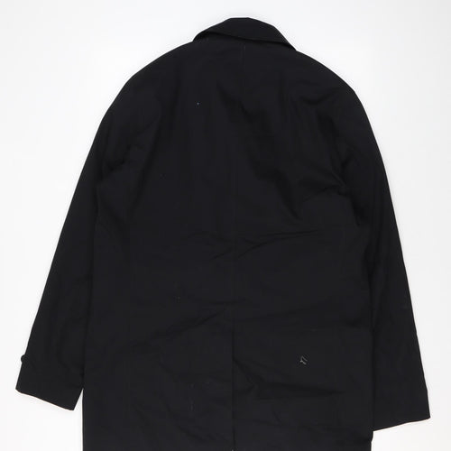 Marks and Spencer Mens Black Rain Coat Coat Size L Button
