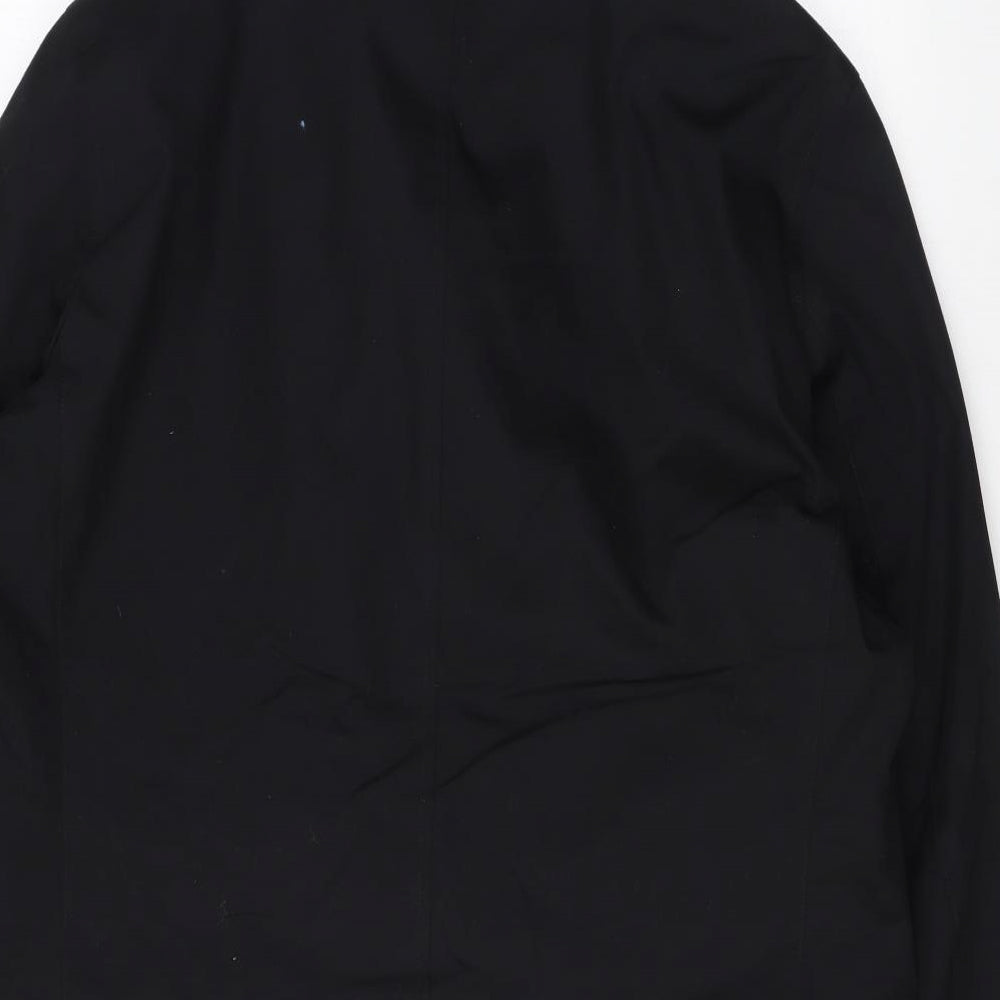 Marks and Spencer Mens Black Rain Coat Coat Size L Button