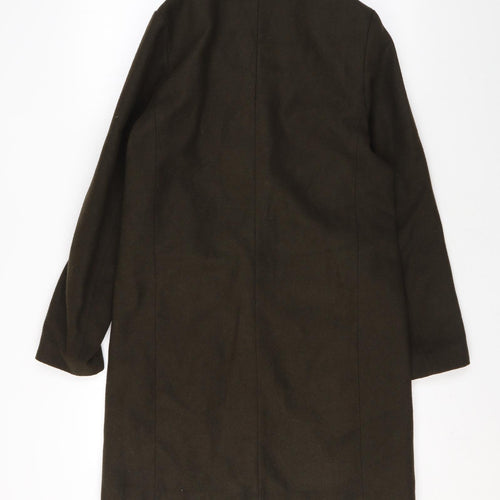 New Look Womens Green Overcoat Coat Size 8 Button