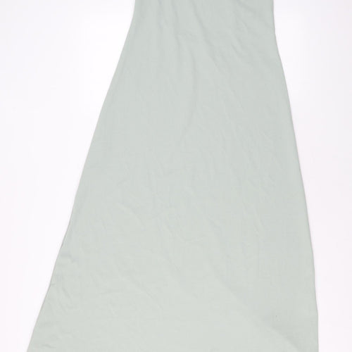 Zara Womens Green Polyester Maxi Size M Scoop Neck Pullover