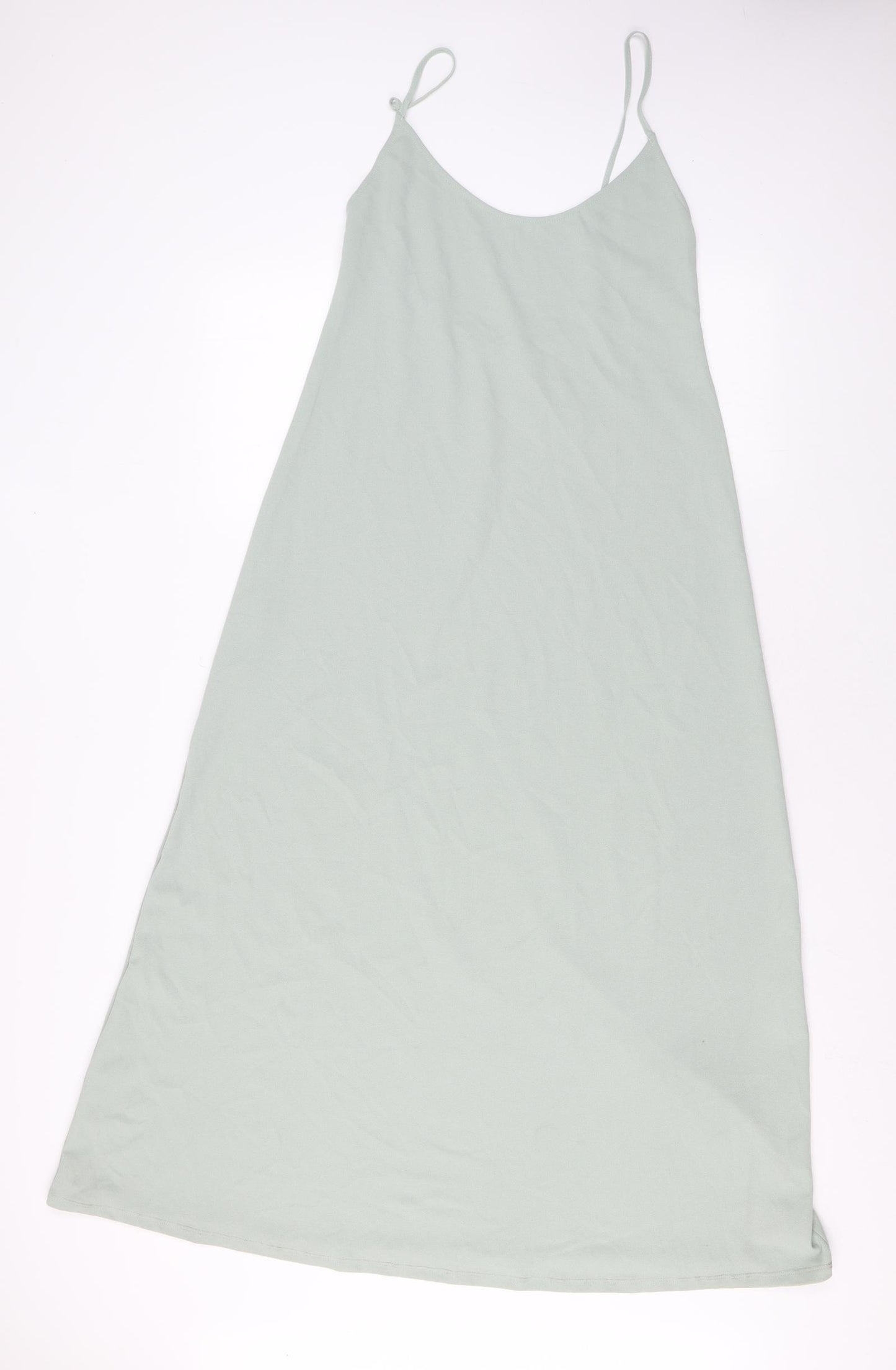 Zara Womens Green Polyester Maxi Size M Scoop Neck Pullover
