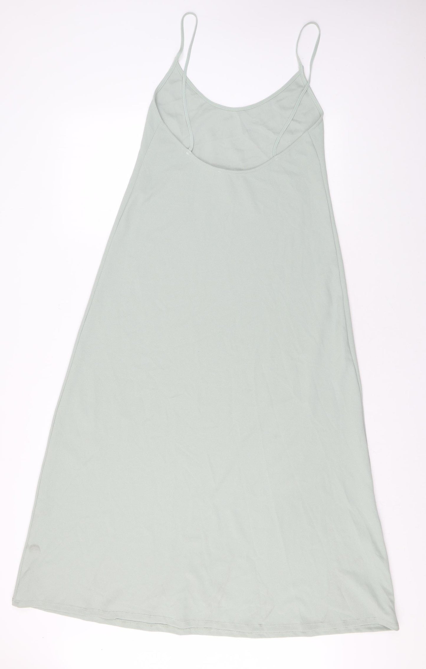 Zara Womens Green Polyester Maxi Size M Scoop Neck Pullover